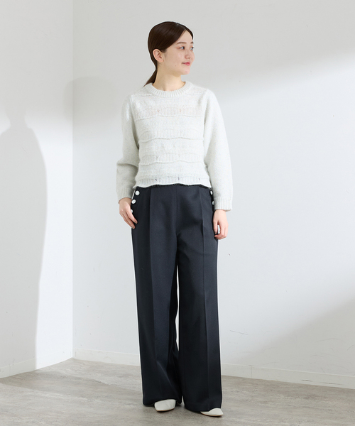 IENA(イエナ)の「ウール混マリンパンツ(スラックス・レディース・ベージュ/ネイビー・36/38)」の4枚目の写真