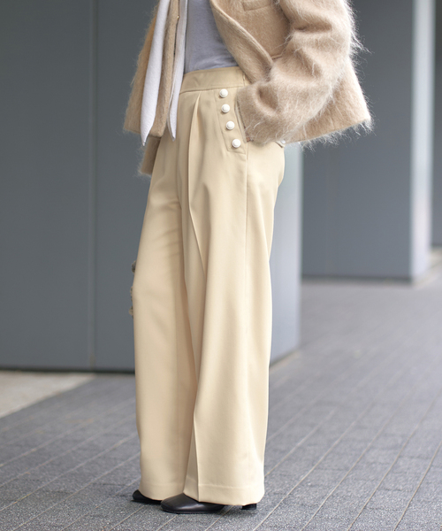 IENA(イエナ)の「ウール混マリンパンツ(スラックス・レディース・ベージュ/ネイビー・36/38)」の7枚目の写真