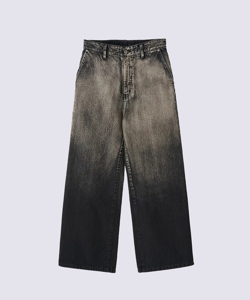 Juha(ユハ)の「【JUHA/ユハ】GRADATION WIDE DENIM(デニムパンツ・メンズ・ブラック・3/4)」の2枚目の写真