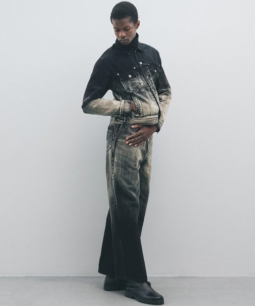 Juha(ユハ)の「【JUHA/ユハ】GRADATION WIDE DENIM(デニムパンツ・メンズ・ブラック・3/4)」の4枚目の写真