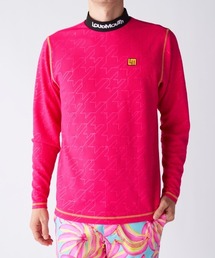 【Loudmouth/ラウドマウス】エンボスジャージモックネック長袖シャツ　ゴルフ