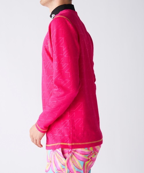 Loudmouth（ラウドマウス）の「【Loudmouth/ラウドマウス】エンボスジャージモックネック長袖シャツ　ゴルフ（シャツ/ブラウス・メンズ・ライトグリーン/ピンク/ホワイト/ブルー/ブラック・X-LARGE/LARGE/XX-LARGE/MEDIUM）」の22枚目の写真