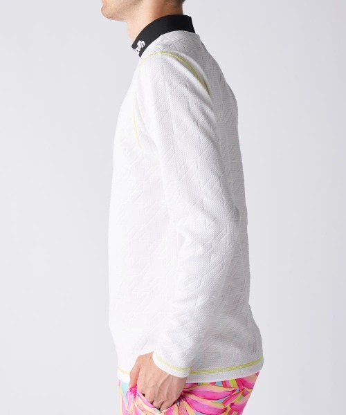 Loudmouth（ラウドマウス）の「【Loudmouth/ラウドマウス】エンボスジャージモックネック長袖シャツ　ゴルフ（シャツ/ブラウス・メンズ・ライトグリーン/ピンク/ホワイト/ブルー/ブラック・X-LARGE/LARGE/XX-LARGE/MEDIUM）」の6枚目の写真