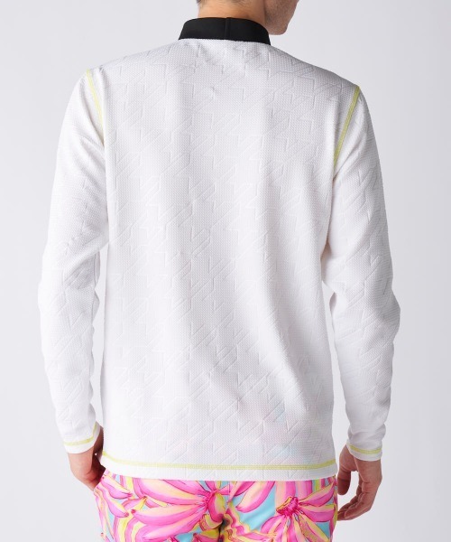 Loudmouth（ラウドマウス）の「【Loudmouth/ラウドマウス】エンボスジャージモックネック長袖シャツ　ゴルフ（シャツ/ブラウス・メンズ・ライトグリーン/ピンク/ホワイト/ブルー/ブラック・X-LARGE/LARGE/XX-LARGE/MEDIUM）」の7枚目の写真