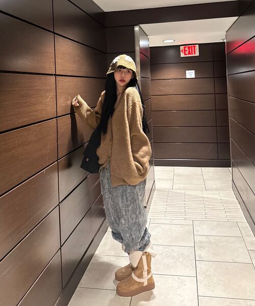 AGOD（エージーオーディー）の「ヘアリーゴルジニットカーディガン[キャメル]（ニット/セーター・レディース・その他・SMALL/MEDIUM/LARGE）」の9枚目の写真