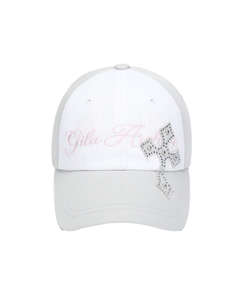 GILAARCHIVE（ギラアーカイブ）の「CROSS PATCHED WING BALLCAP_WHITE（キャップ・レディース・ホワイト・FREE）」の5枚目の写真