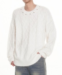 WESTBOY | ルーズシルエット グリッドニットセーター WO25W4TP02(ニット/セーター)