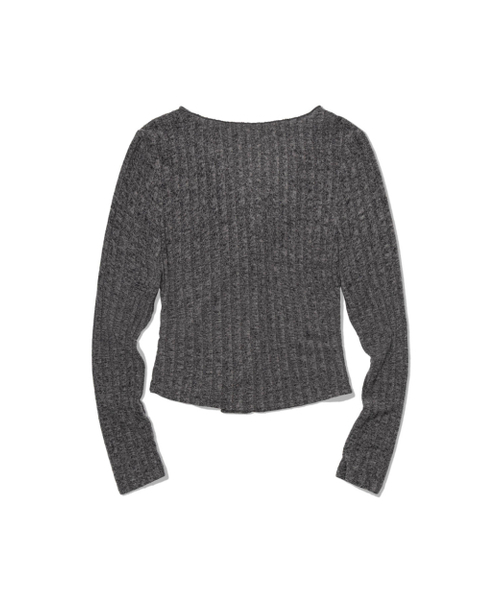MOAA(モア)の「Shirred Collar Rib Top (CHARCOAL)(カーディガン/ボレロ・レディース・その他・SMALL/MEDIUM)」の3枚目の写真