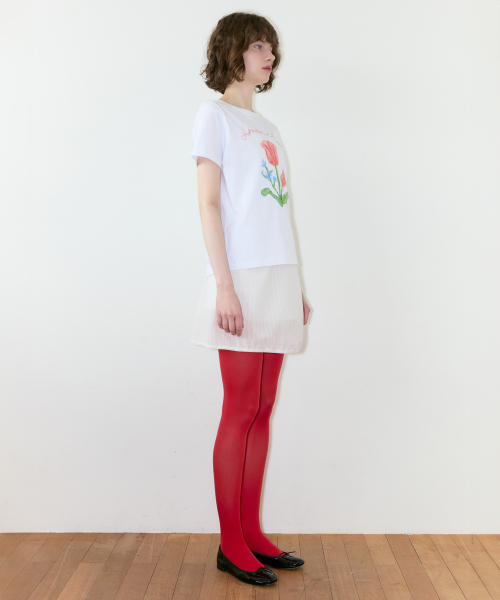 SINOON（シヌーン）の「Tulip Flower T-Shirt (White)（Tシャツ/カットソー・レディース・ホワイト・FREE）」の3枚目の写真