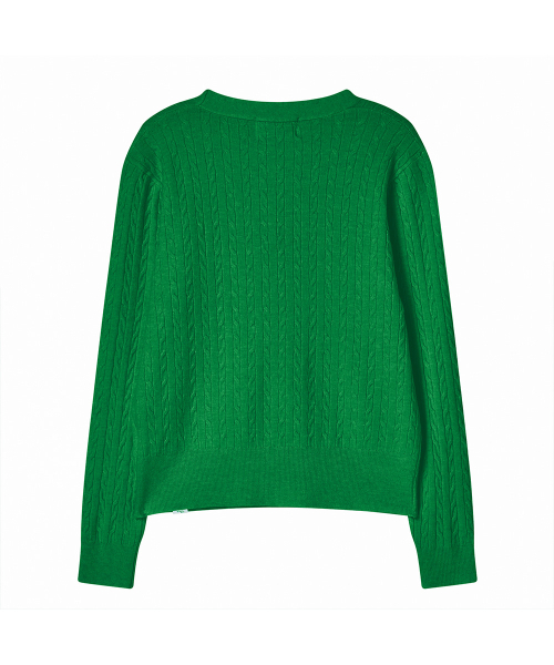 THE GREEN LAB（ザグリーンラボ）の「Vネックケーブルニットカーディガン[グリーン]（カーディガン/ボレロ・レディース・その他・FREE）」の8枚目の写真