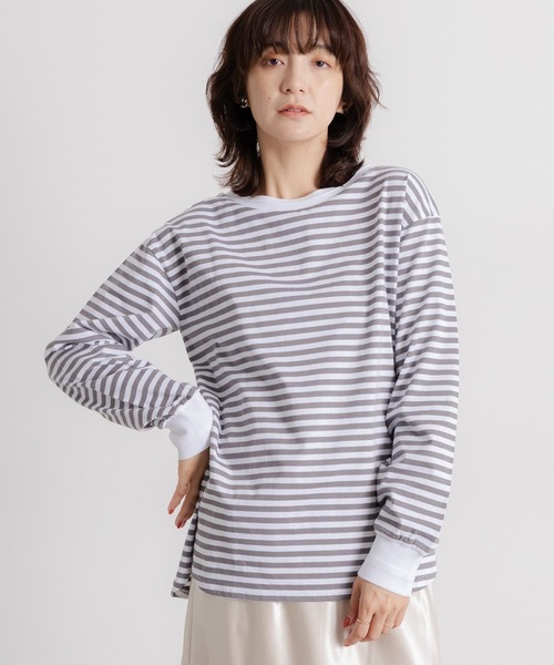 studio CLIP（スタディオクリップ）の「アソートラウンドヘムロングスリーブTシャツ（Tシャツ/カットソー・レディース・アイボリー/その他1/ホワイト/その他2・FREE）」の21枚目の写真
