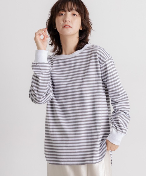 studio CLIP（スタディオクリップ）の「アソートラウンドヘムロングスリーブTシャツ（Tシャツ/カットソー・レディース・アイボリー/その他1/ホワイト/その他2・FREE）」の22枚目の写真