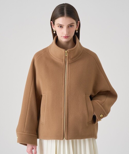 ANAYI（アナイ）の「ラムショートビーバースタンドブルゾン（テーラードジャケット・レディース・ホワイト/キャメル/ブラック・38/36）」の7枚目の写真