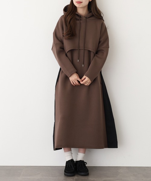 A.N.L(エーエヌエル レーベル)の「A.N.L 2WAYセットワンピース(ワンピース・レディース・ブラック/モカ・38)」の2枚目の写真