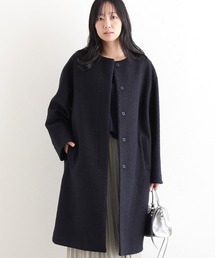 PourVous（プールヴー）の「フェイクウールラムライクコート（ノーカラーコート）」