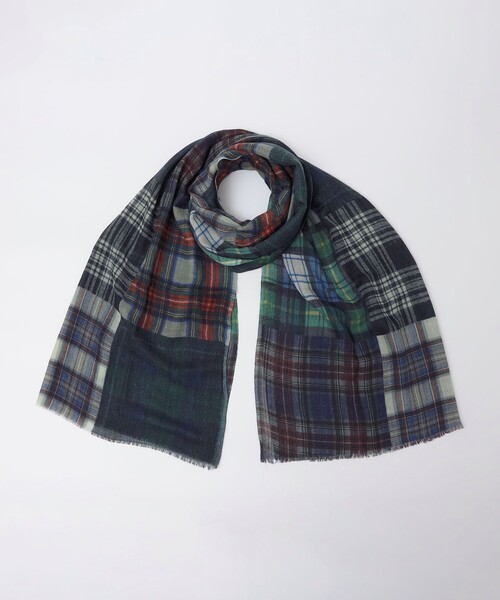 SHIPS(シップス)の「GLEN PRINCE: TARTAN CHECK STOLE(ストール/ショール・メンズ・マルチ/ネイビー・ONE SIZE)」の2枚目の写真