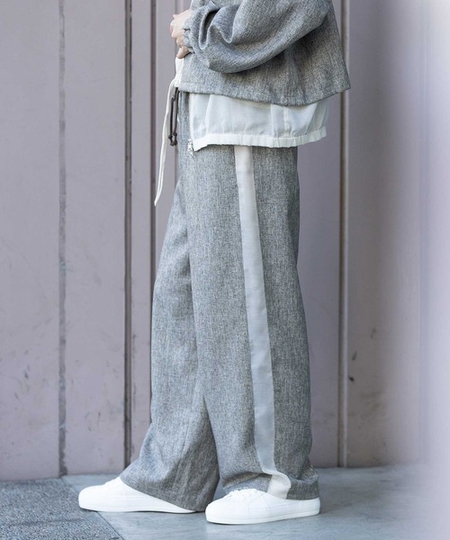 Munich（ミューニック）の「【ウォッシャブル】【防シワ】ツイード調ツイル×メッシュサイドストライプパンツ（その他パンツ・レディース・ブラウン/グレー/ブラック・M/S/XS）」の5枚目の写真