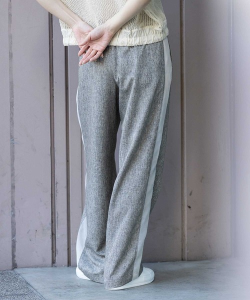 Munich（ミューニック）の「【ウォッシャブル】【防シワ】ツイード調ツイル×メッシュサイドストライプパンツ（その他パンツ・レディース・ブラウン/グレー/ブラック・M/S/XS）」の8枚目の写真