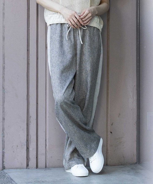 Munich（ミューニック）の「【ウォッシャブル】【防シワ】ツイード調ツイル×メッシュサイドストライプパンツ（その他パンツ・レディース・ブラウン/グレー/ブラック・M/S/XS）」の10枚目の写真