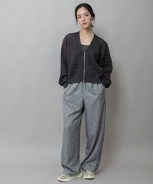 Munich（ミューニック）の「【ウォッシャブル】【防シワ】ツイード調ツイル×メッシュサイドストライプパンツ（その他パンツ）」