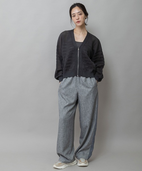 Munich（ミューニック）の「【ウォッシャブル】【防シワ】ツイード調ツイル×メッシュサイドストライプパンツ（その他パンツ・レディース・ブラウン/グレー/ブラック・M/S/XS）」の17枚目の写真