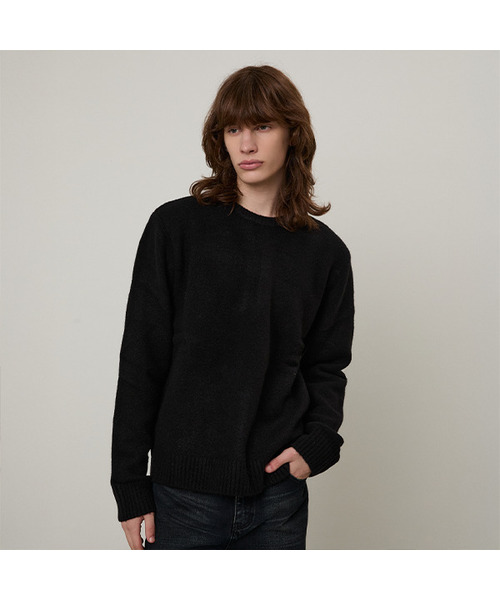 LMOOD(エルムード)の「ノアアルパカウールプルオーバーニット (4カラー)(ニット/セーター・メンズ・チャコールグレー/ブラック/ブラウン/イエロー・44/46/48)」の1枚目の写真