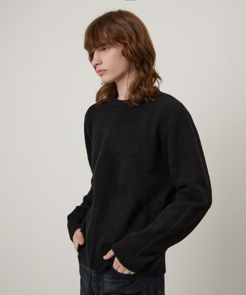 LMOOD(エルムード)の「ノアアルパカウールプルオーバーニット (4カラー)(ニット/セーター・メンズ・チャコールグレー/ブラック/ブラウン/イエロー・44/46/48)」の6枚目の写真