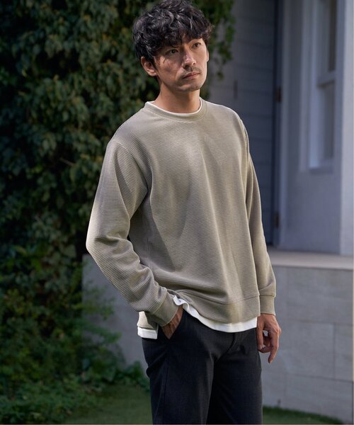 ikka（イッカ）の「モールワッフルフェイクレイヤードプルオーバー（スウェット・メンズ・ベージュ/チャコール/ブルー/ブラウン系その他/ワイン・M/L/XL/S）」の11枚目の写真