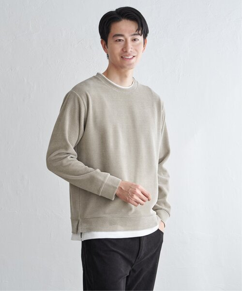 ikka（イッカ）の「モールワッフルフェイクレイヤードプルオーバー（スウェット・メンズ・ベージュ/チャコール/ブルー/ブラウン系その他/ワイン・M/L/XL/S）」の17枚目の写真