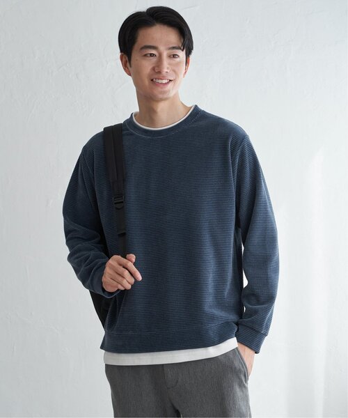 ikka（イッカ）の「モールワッフルフェイクレイヤードプルオーバー（スウェット・メンズ・ベージュ/チャコール/ブルー/ブラウン系その他/ワイン・M/L/XL/S）」の8枚目の写真