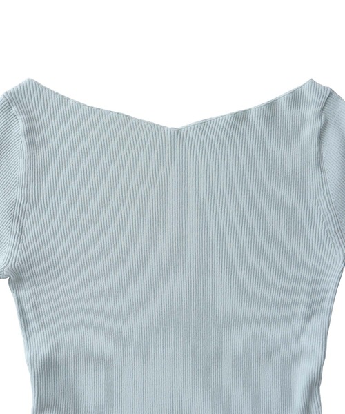 DRESSLAVE(ドレスレイブ)の「rib slim fit pull(リブスリムフィットプルオーバー)(Tシャツ/カットソー・レディース・ホワイト/ネイビー/ブルー・38)」の13枚目の写真