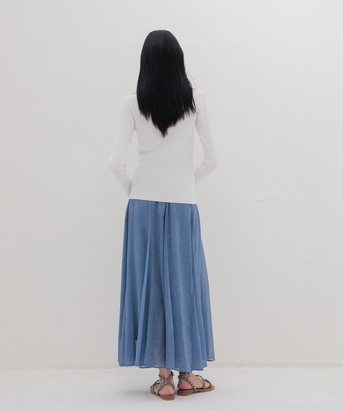 DRESSLAVE(ドレスレイブ)の「rib slim fit pull(リブスリムフィットプルオーバー)(Tシャツ/カットソー・レディース・ホワイト/ネイビー/ブルー・38)」の19枚目の写真
