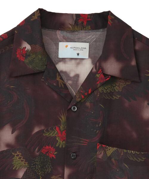 NIPOALOHA（ニポアロハ）の「【NIPOALOHA】"軍鶏-SHAMO" LONG SLEEVE WOOL SHIRT（シャツ/ブラウス・メンズ・ボルドー/スミクロ・SMALL/MEDIUM）」の10枚目の写真