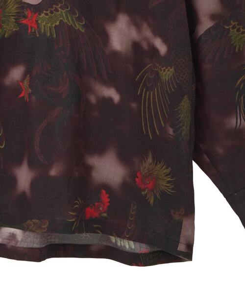 NIPOALOHA（ニポアロハ）の「【NIPOALOHA】"軍鶏-SHAMO" LONG SLEEVE WOOL SHIRT（シャツ/ブラウス・メンズ・ボルドー/スミクロ・SMALL/MEDIUM）」の12枚目の写真