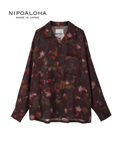 NIPOALOHA（ニポアロハ）の「【NIPOALOHA】"軍鶏-SHAMO" LONG SLEEVE WOOL SHIRT（シャツ/ブラウス・メンズ・ボルドー/スミクロ・SMALL/MEDIUM）」の17枚目の写真