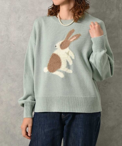 Bleu Bleuet（ブルーブルーエ）の「le petale Fluffy rabbitニットプル