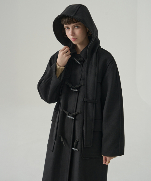 DRAWFIT WOMEN（ドローフィットウーマン）の「ソフトカシミヤフードスカーフダッフルコート [M.GREY]（チェスターコート・レディース・その他・MEDIUM/SMALL）」の5枚目の写真