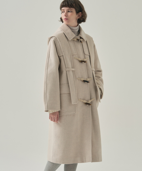 DRAWFIT WOMEN（ドローフィットウーマン）の「ソフトカシミヤフードスカーフダッフルコート [M.GREY]（チェスターコート・レディース・その他・MEDIUM/SMALL）」の6枚目の写真