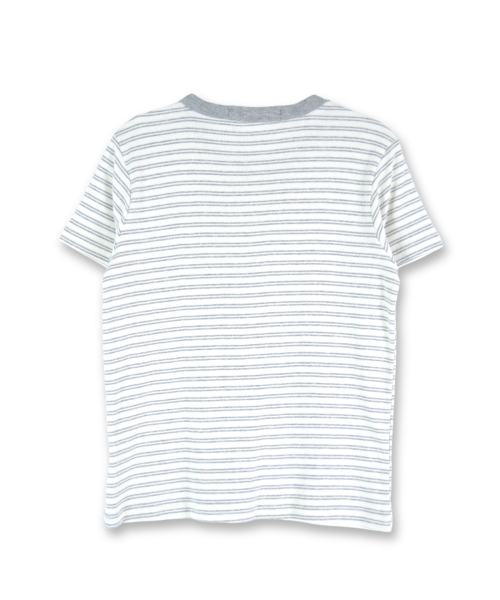 DAMISH(ダミシュ)の「ウィラブイットストライプTシャツ_グレー(Tシャツ/カットソー・レディース・グレー・FREE)」の3枚目の写真