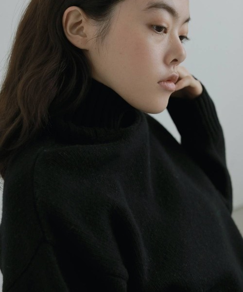 anuke(アンヌーク)の「Merinowool Turtle Knit(ニット/セーター・レディース・クリーム/ブラック/ブルー系その他・FREE)」の4枚目の写真