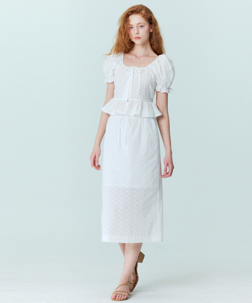 OPENING SUNSHINE(オープニングサンシャイン)の「フラワー刺繍パフスリーブブラウス_ホワイト(シャツ/ブラウス・レディース・その他・MEDIUM/SMALL)」の7枚目の写真