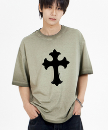 クロスピグメント半袖Tシャツカーキ