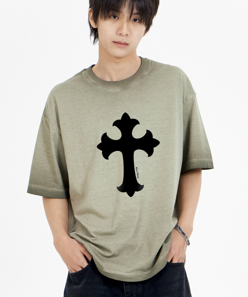 BY.L(バイエル)の「クロスピグメント半袖Tシャツカーキ(Tシャツ/カットソー・メンズ・その他・MEDIUM/LARGE/X-LARGE/XX-LARGE)」の1枚目の写真