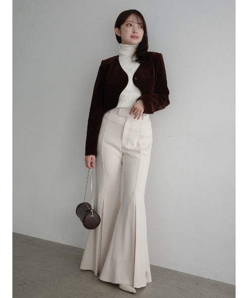 ANATOMICA ノーカラー ベルベットジャケット ANATOMICA ノーカラー ベルベットジャケット