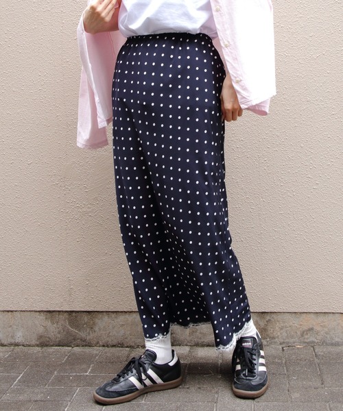 THE SHINZONE(ザ シンゾーン)の「THE SHINZONE/シンゾーン ポルカドットリーバーズレーススカート POLKA DOT LEAVERS LACE SKIRT 26MMSSK04(スカート・レディース・ネイビー・M)」の4枚目の写真