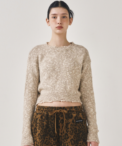 NICK&NICOLE(ニックアンドニコール)の「NICOLE BOKASHI DAMAGE KNIT_OATMEAL(ニット/セーター・レディース・その他・FREE)」の1枚目の写真