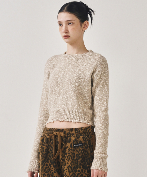 NICK&NICOLE(ニックアンドニコール)の「NICOLE BOKASHI DAMAGE KNIT_OATMEAL(ニット/セーター・レディース・その他・FREE)」の2枚目の写真