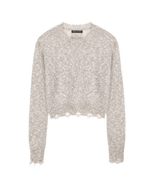 NICK&NICOLE(ニックアンドニコール)の「NICOLE BOKASHI DAMAGE KNIT_OATMEAL(ニット/セーター・レディース・その他・FREE)」の4枚目の写真