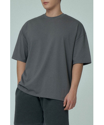 スーピマ無地セミオーバー半袖Tシャツカーキ
