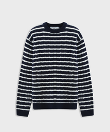 Cable Stripe Knit Navy